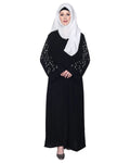 Abaya With Sparkling Hand-Embroidered Sleeves