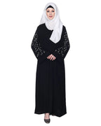 Abaya With Sparkling Hand-Embroidered Sleeves