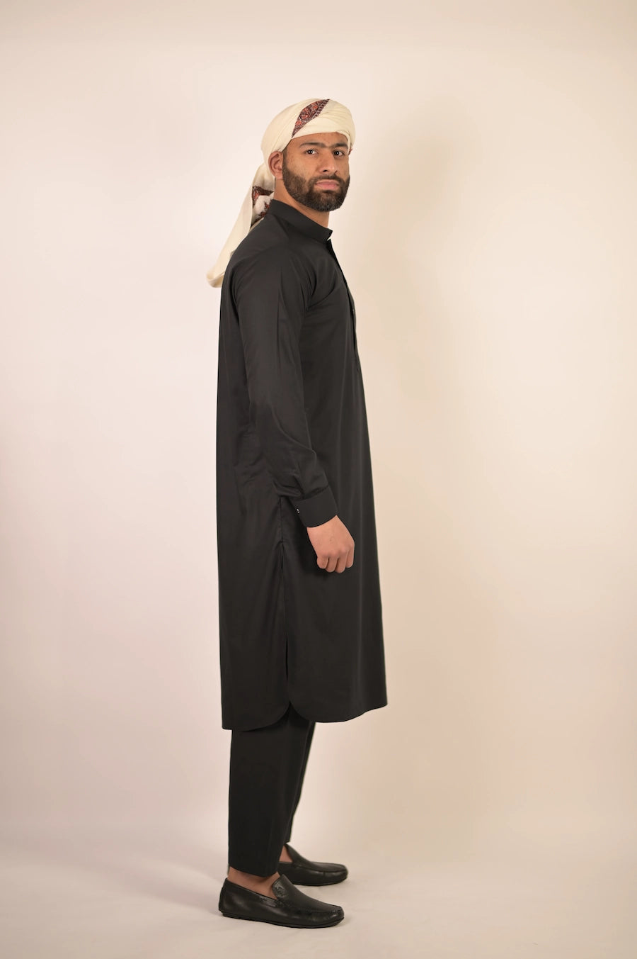 black color summer kurta pajama for men 
