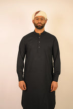 black color summer kurta pajama for men 