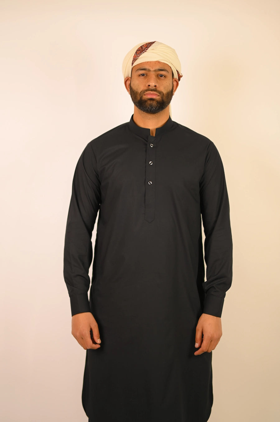 black color summer kurta pajama for men 