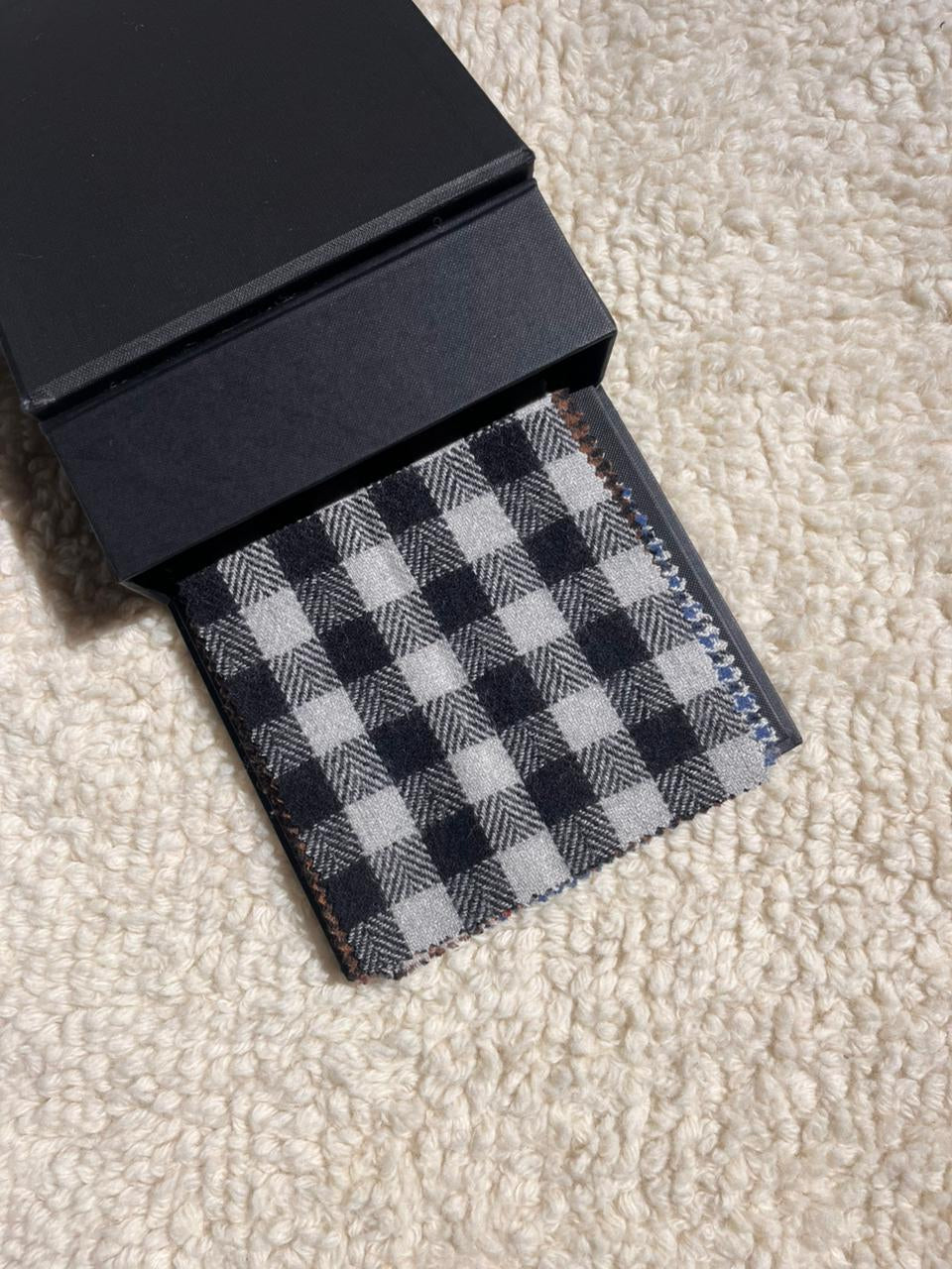 Black With White Bold Check Handmade Tweed
