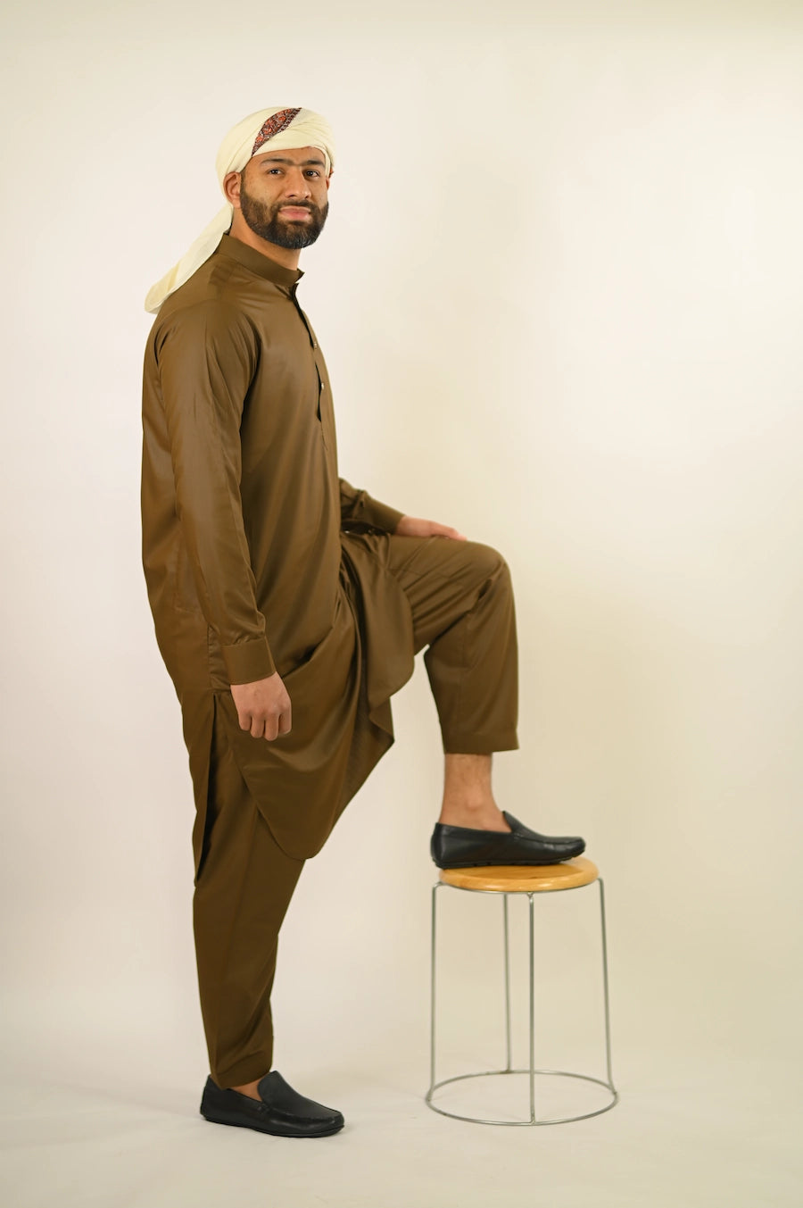 brown color men summer kurta pajama 