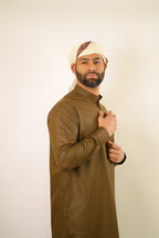 brown color men summer kurta pajama 