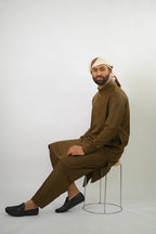 brown color men summer kurta pajama 