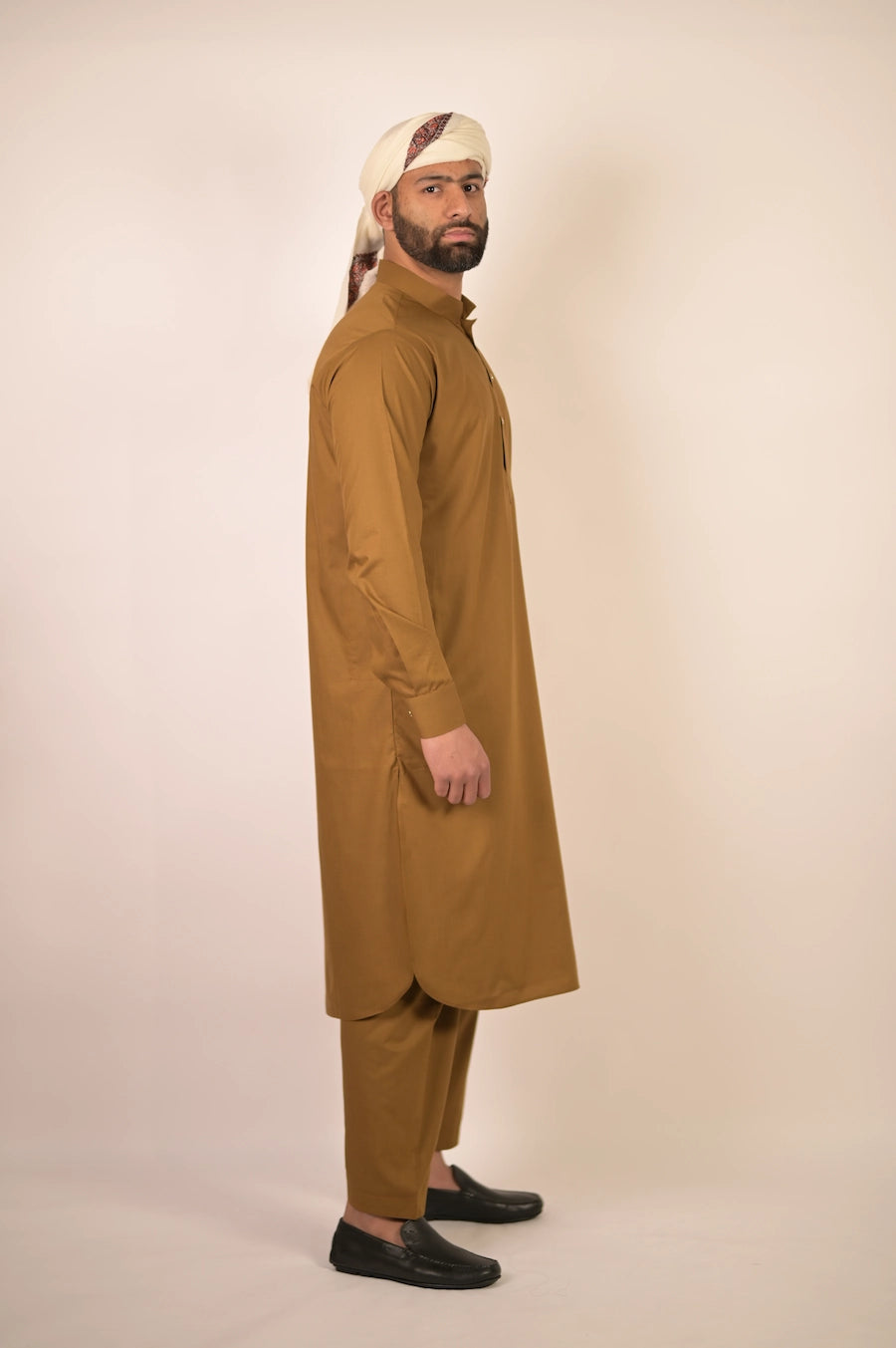 caramel brown summer kurta pajama for men 
