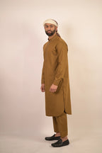 caramel brown summer kurta pajama for men 