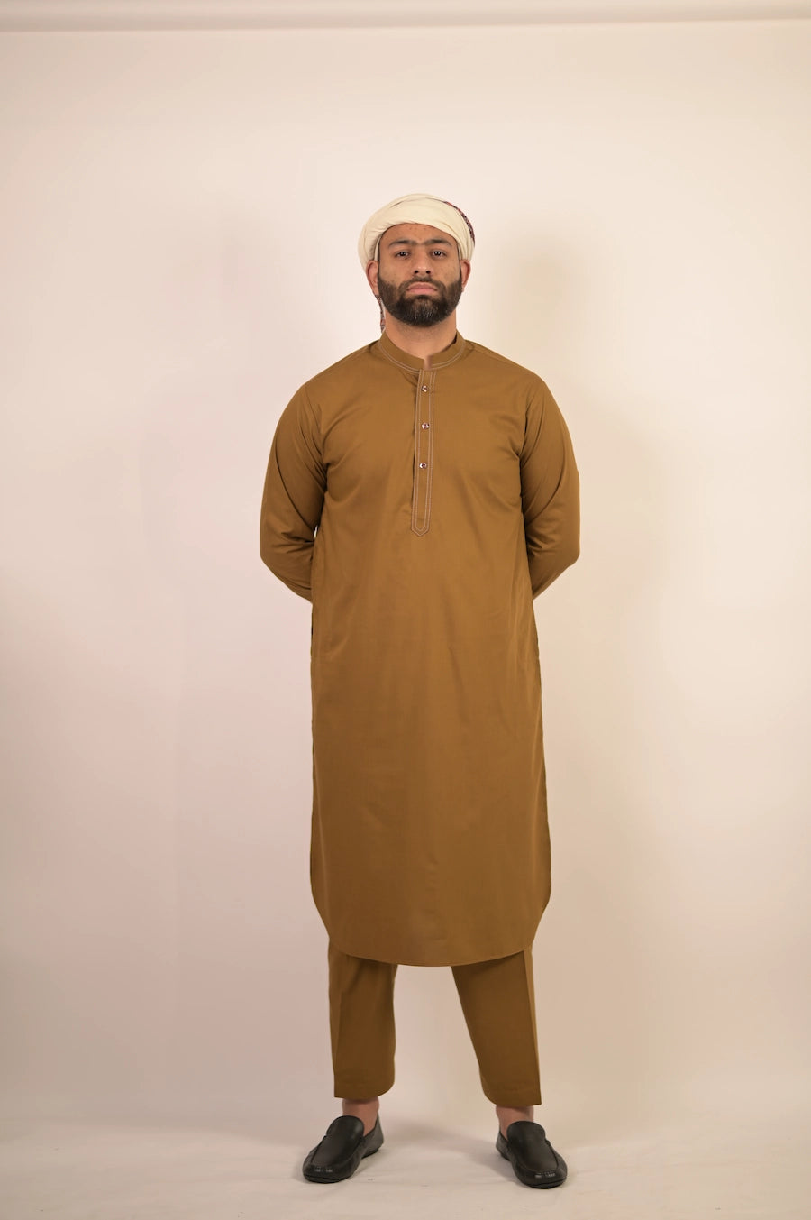 caramel brown summer kurta pajama for men 