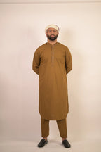 caramel brown summer kurta pajama for men 