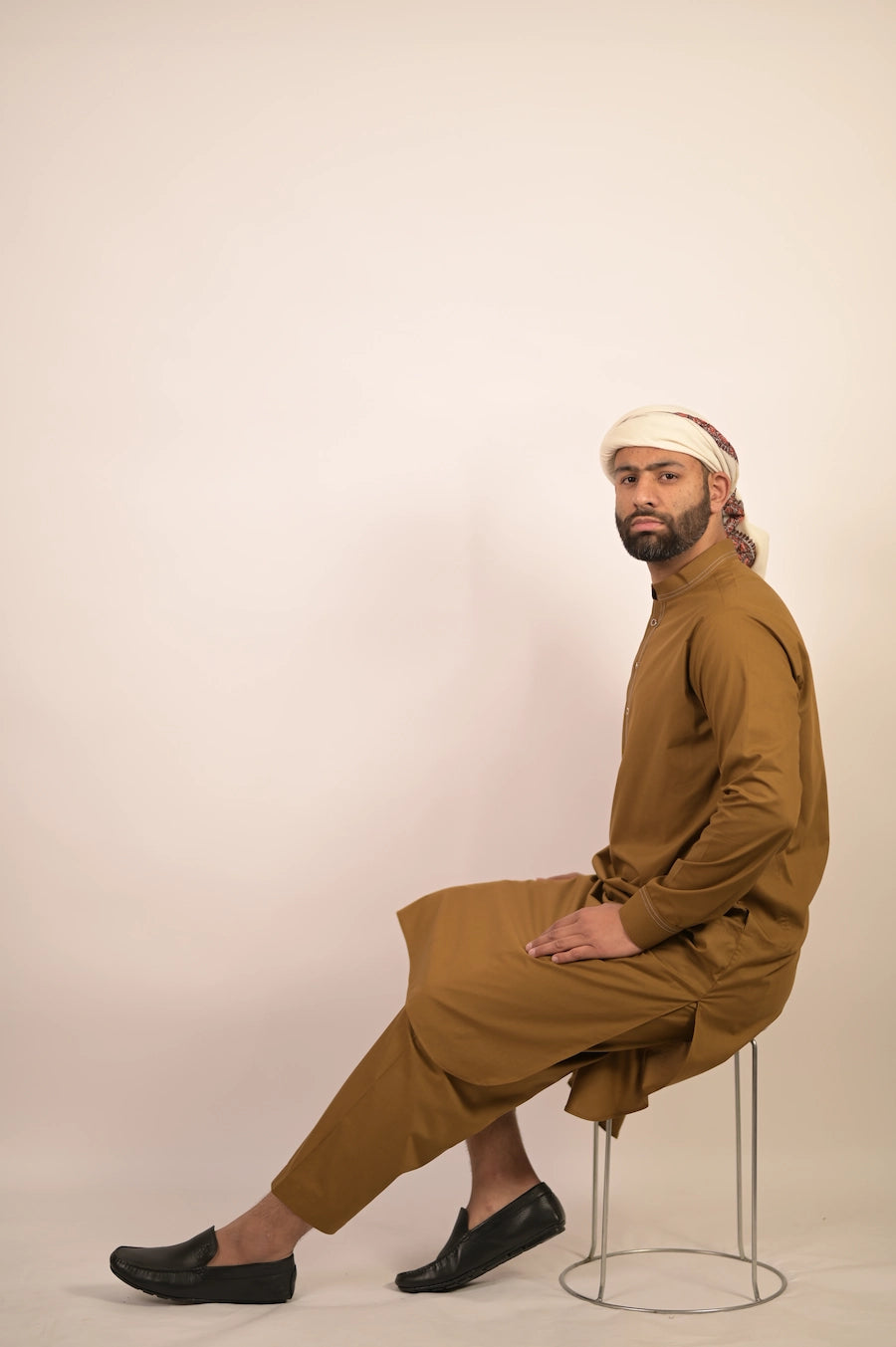 caramel brown summer kurta pajama for men 