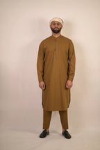 caramel brown summer kurta pajama for men 