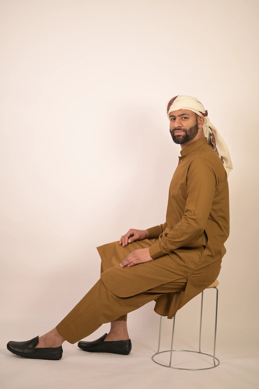 caramel brown summer kurta pajama for men 
