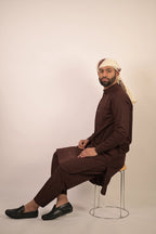 chocolate brown men summer kurta pajama