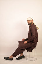 chocolate brown summer kurta pajama for men 