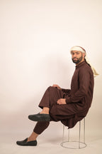 chocolate brown summer kurta pajama for men 