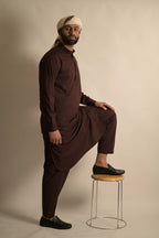 chocolate brown men summer kurta pajama