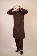 chocolate brown men summer kurta pajama
