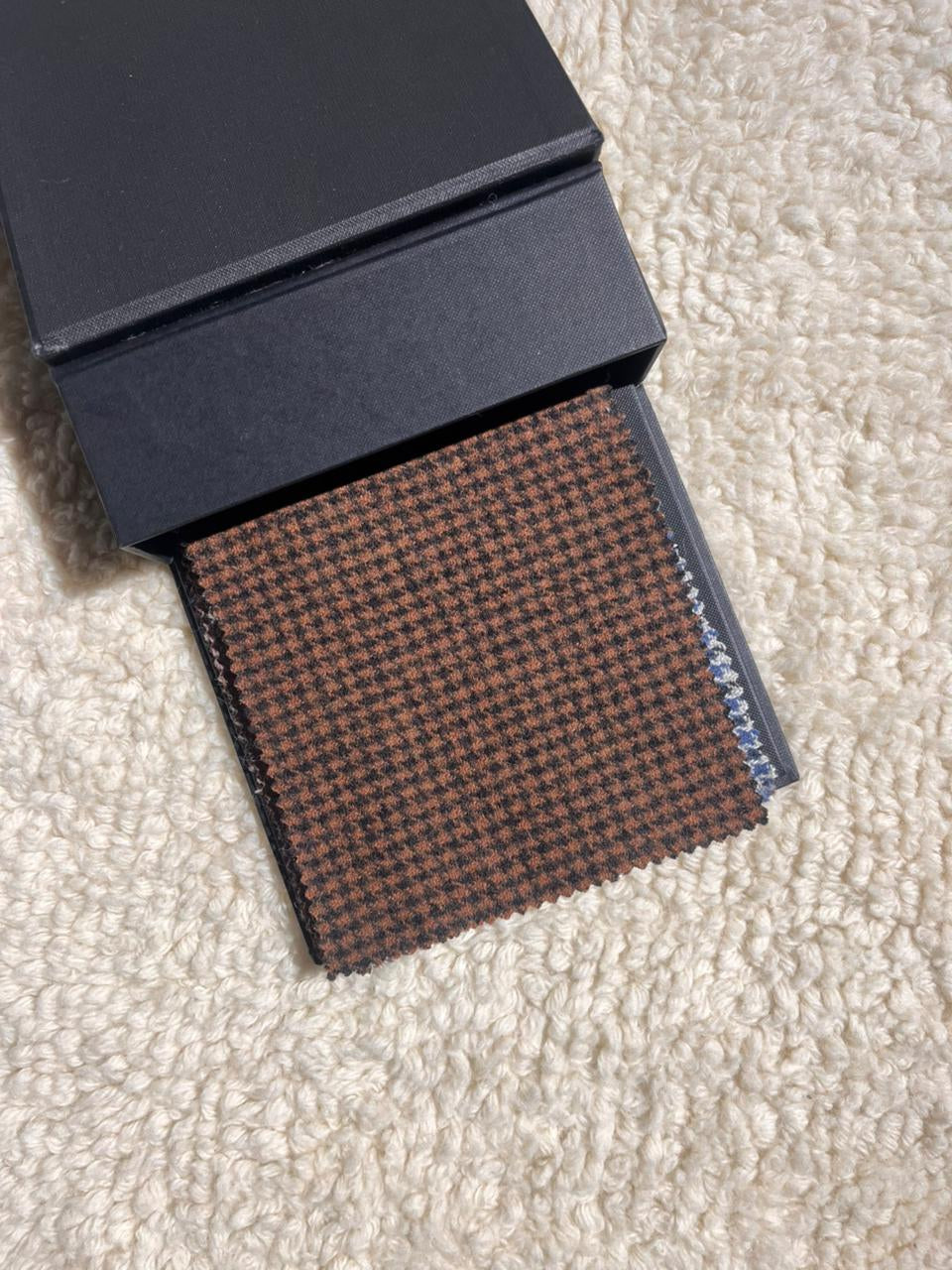 Coffee Brown Houndstooth Handmade Tweed
