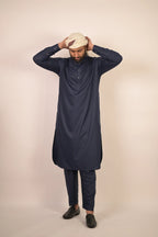 dark blue summer kurta pajama for men 