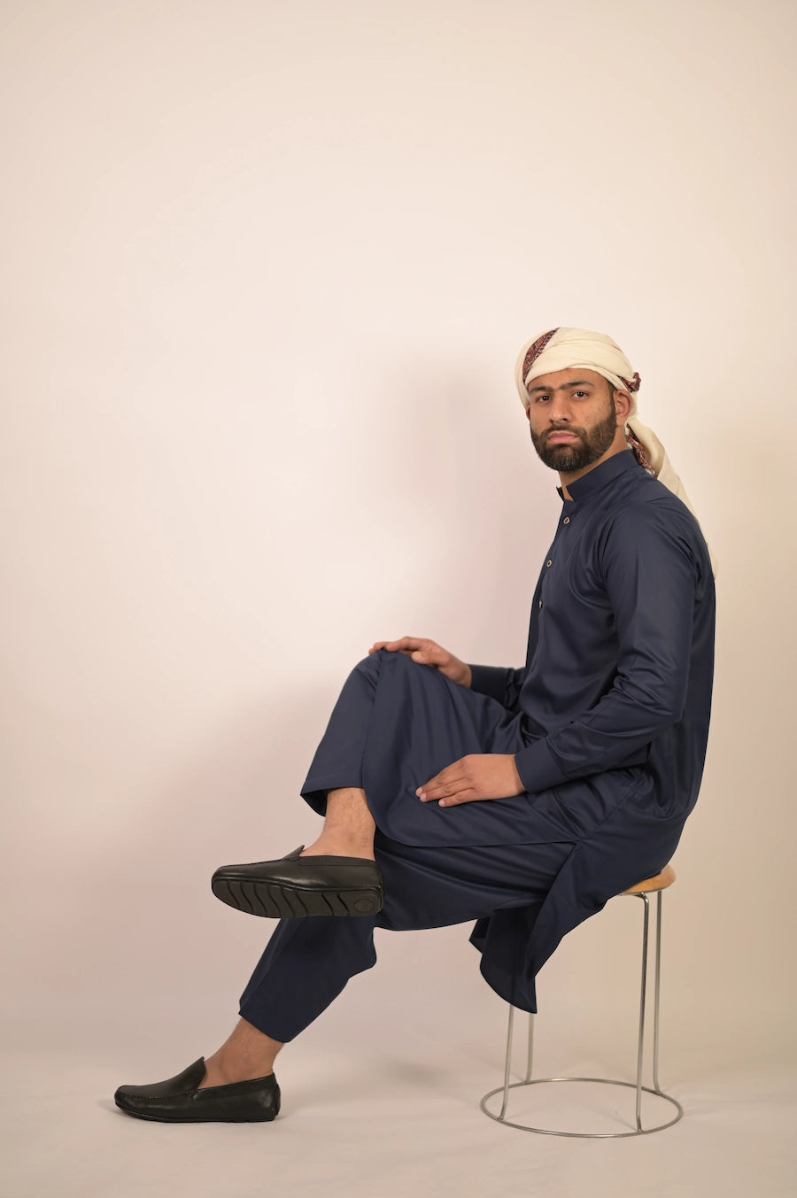 dark blue summer kurta pajama for men 