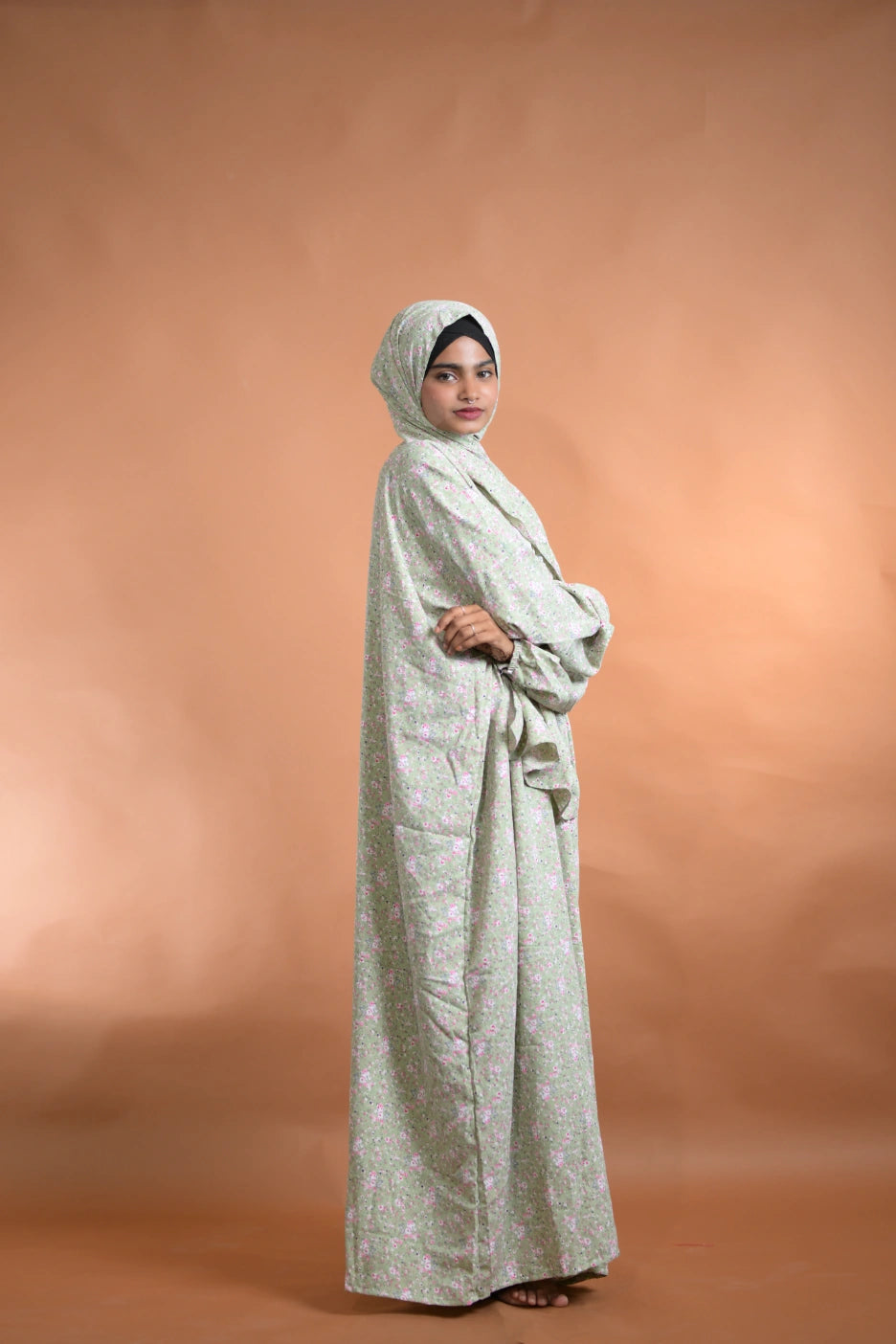 Fern Green Floral Abaya