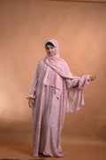 baraqah female pink floral prayer abaya for women