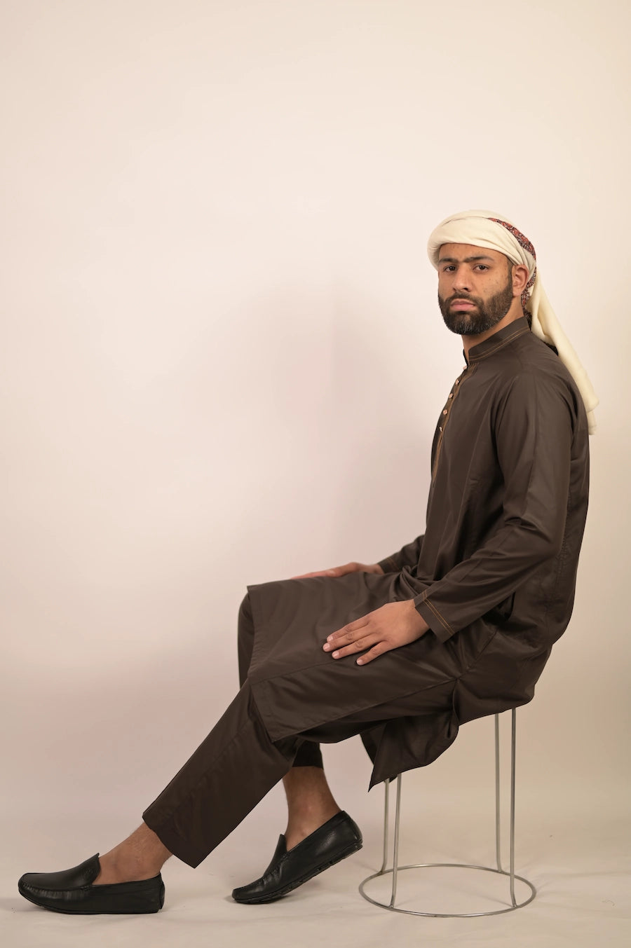 fossil grey color summer kurta pajama for men 