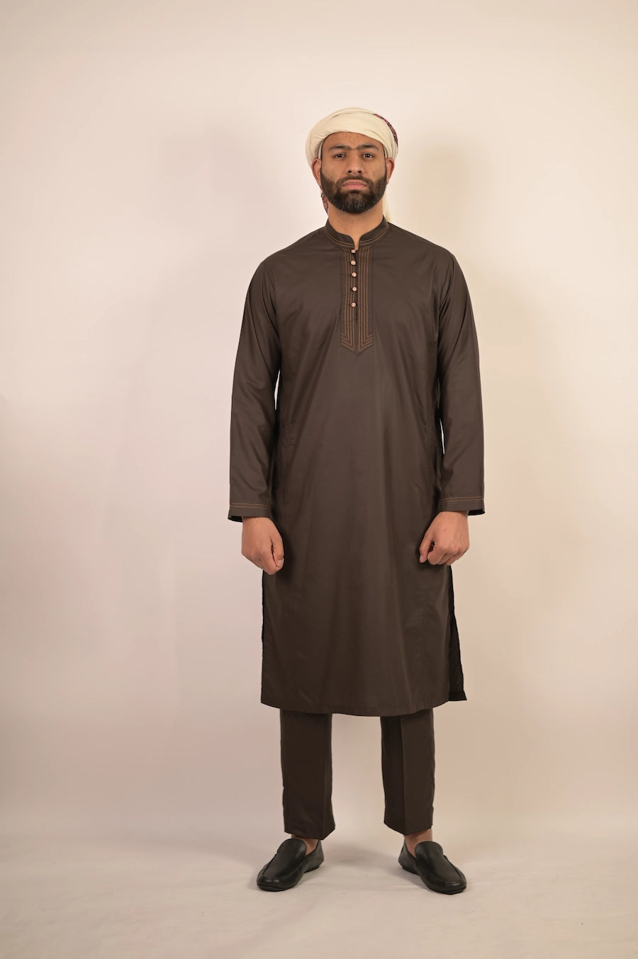 fossil grey color summer kurta pajama for men 