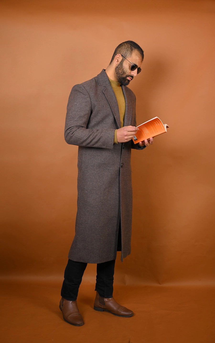 baraqah fossil grey winter overcoat for men 