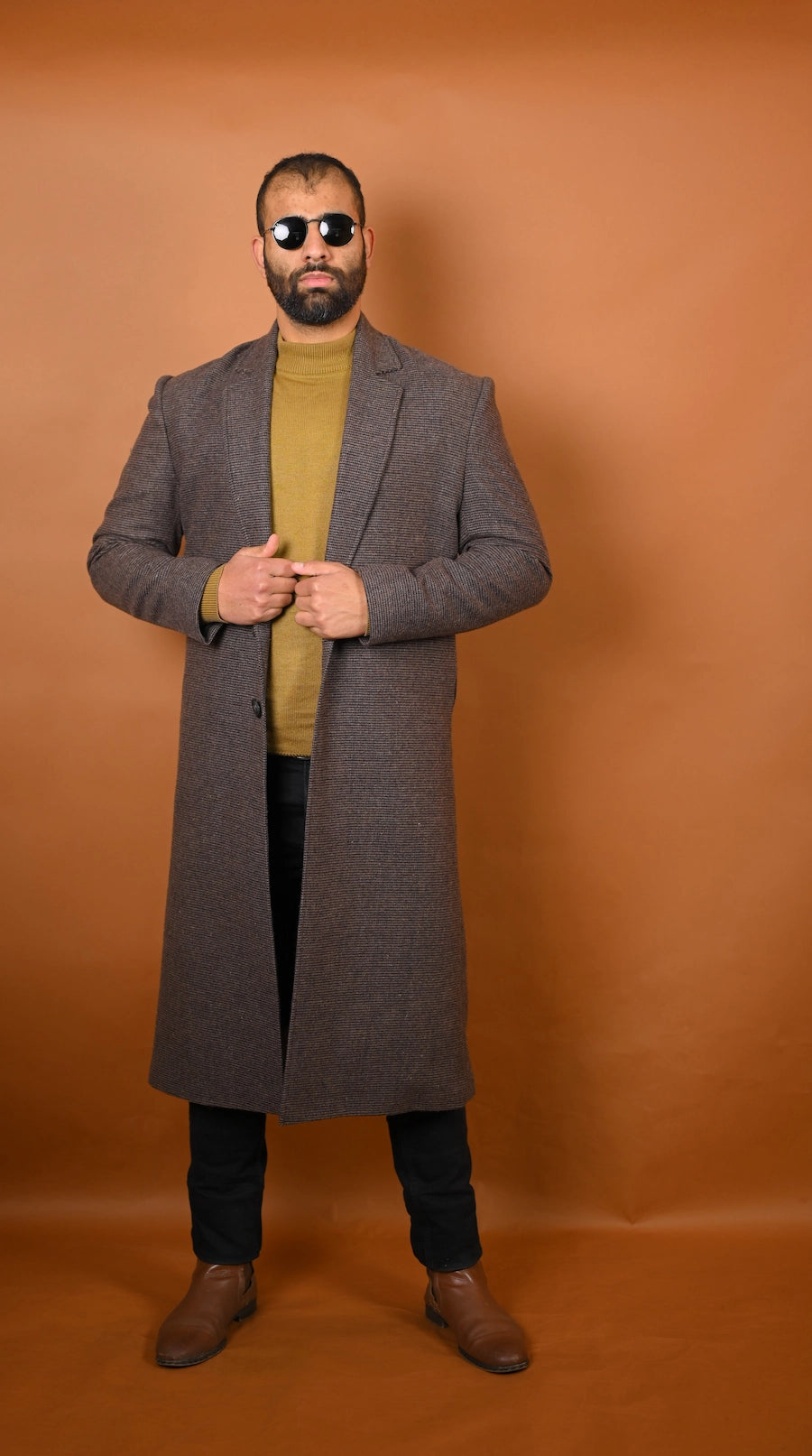 baraqah fossil grey winter overcoat for men 
