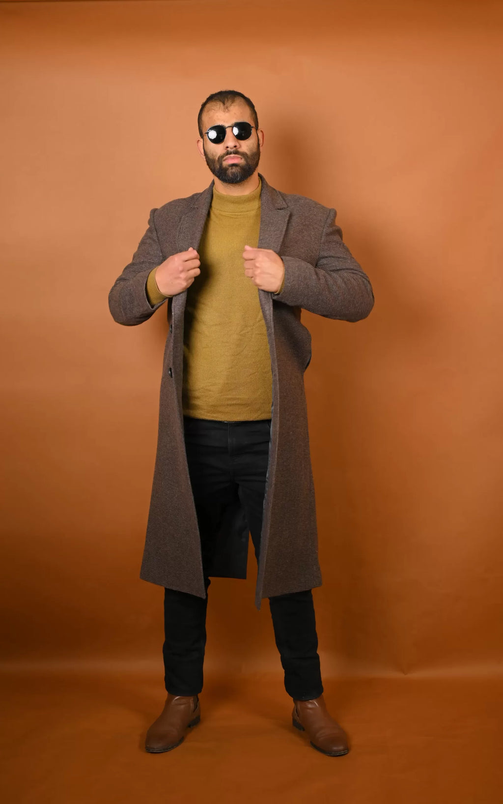 baraqah fossil grey winter overcoat for men 