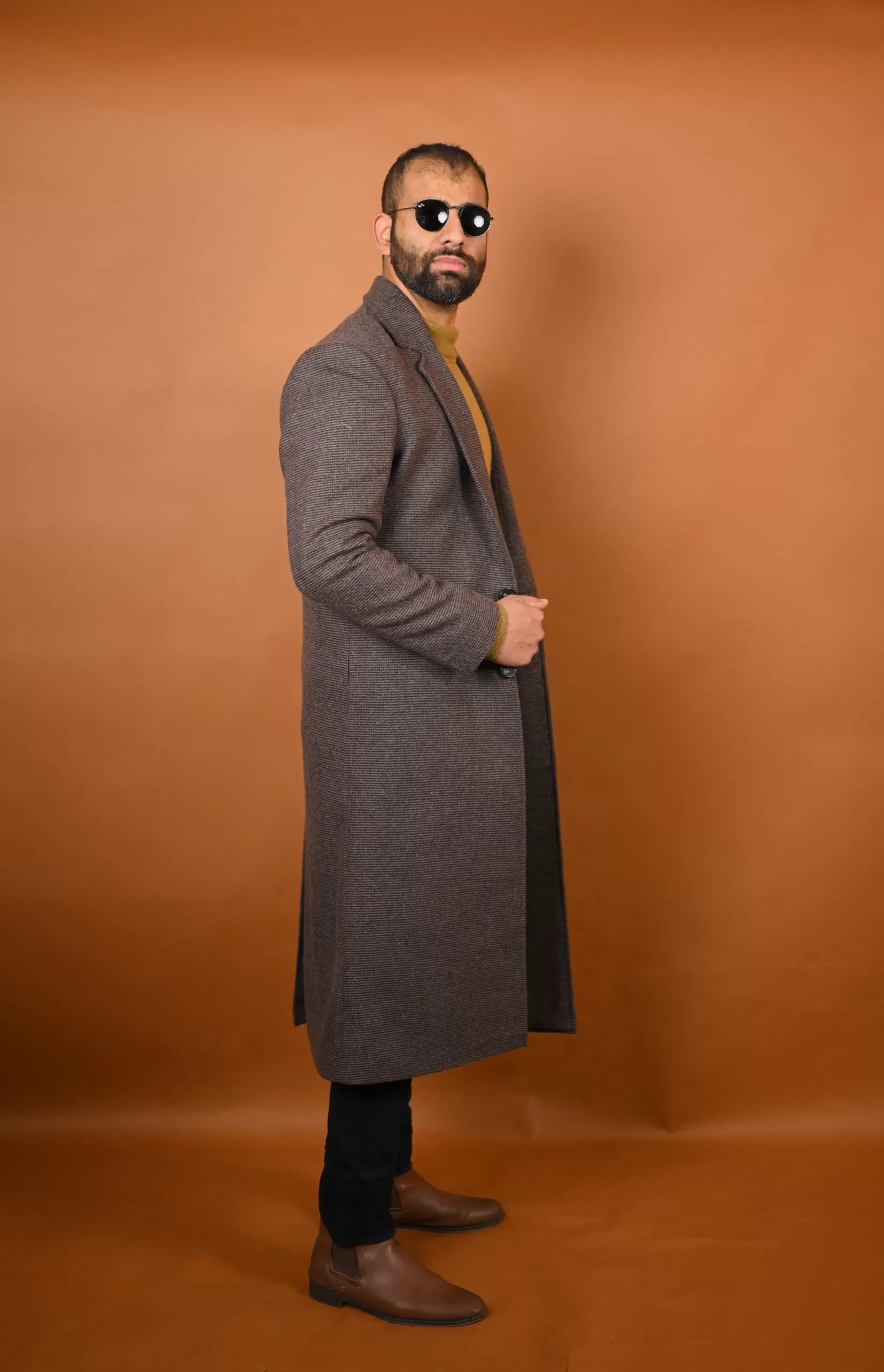 baraqah fossil grey winter overcoat for men 