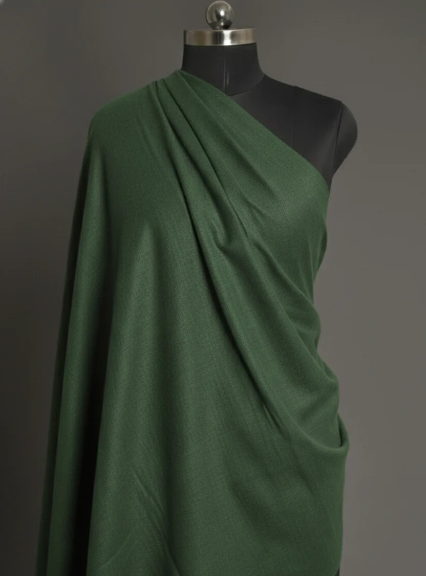 baraqah green color pure pashmina shawl for females 