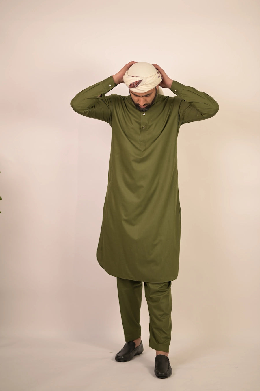 green color summer kurta pajama for men 