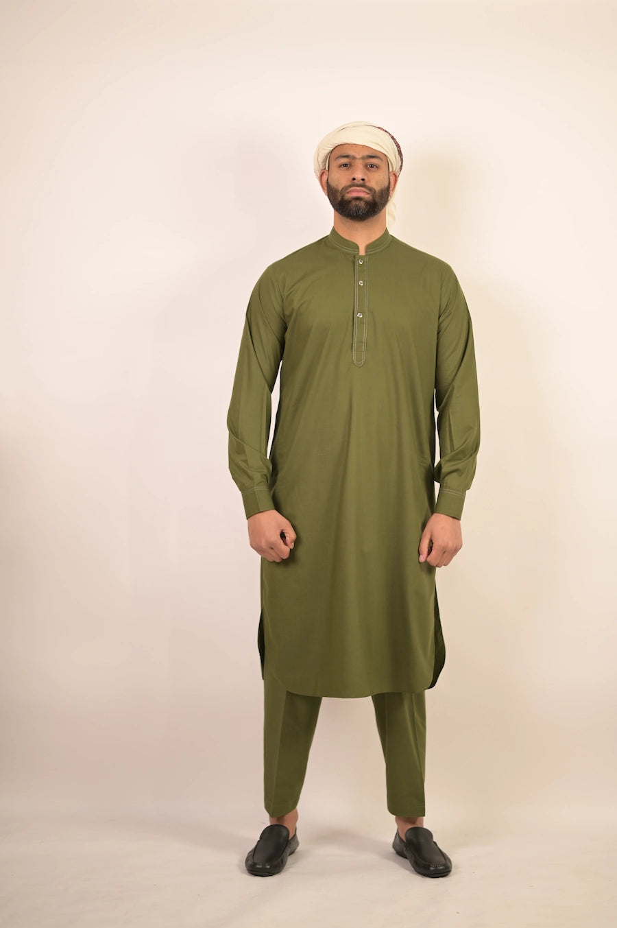 green color summer kurta pajama for men 