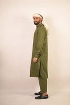 green color summer kurta pajama for men 
