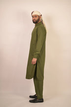 green color summer kurta pajama for men 