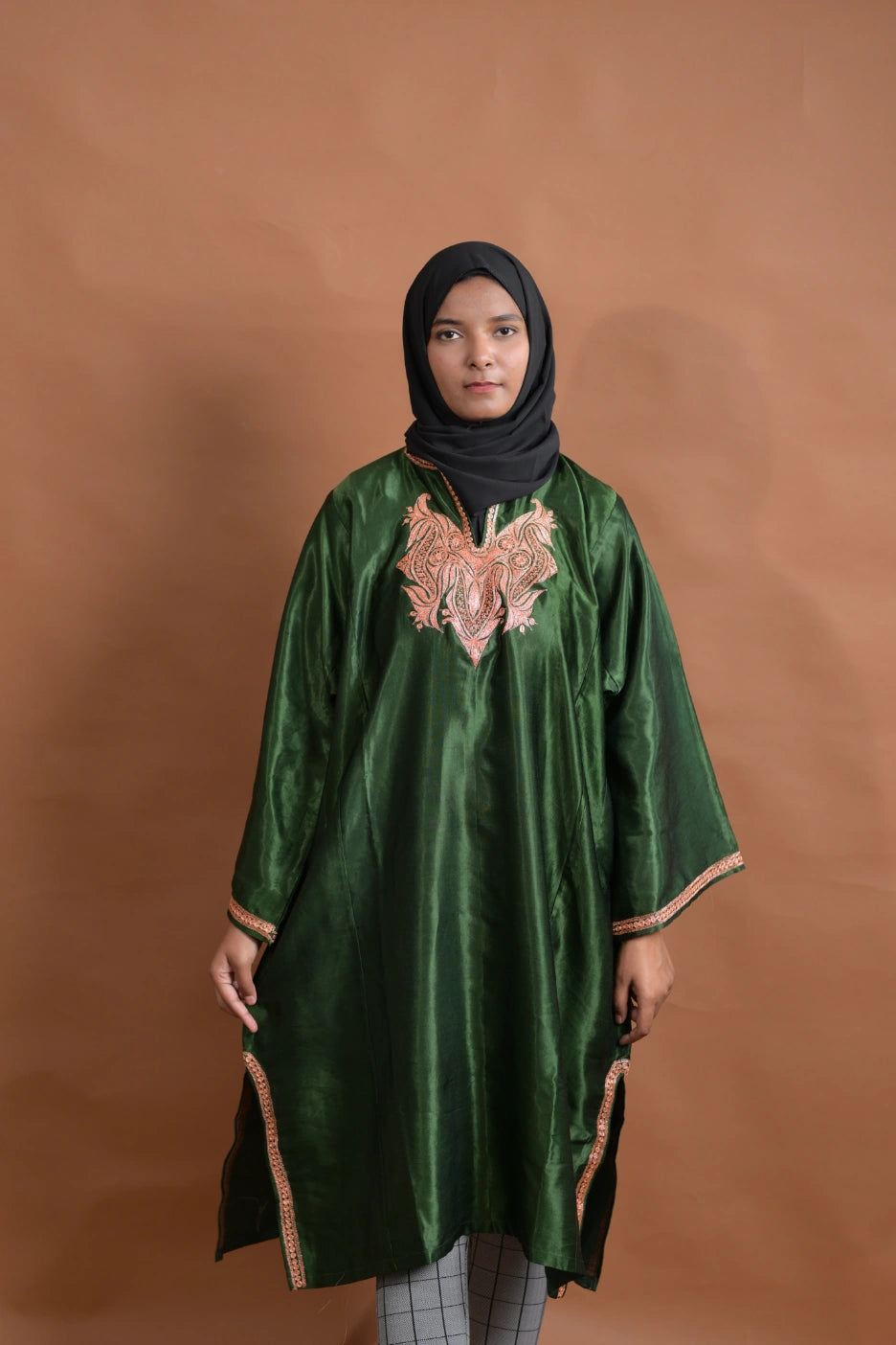 Green Kashmiri Pheran For Females