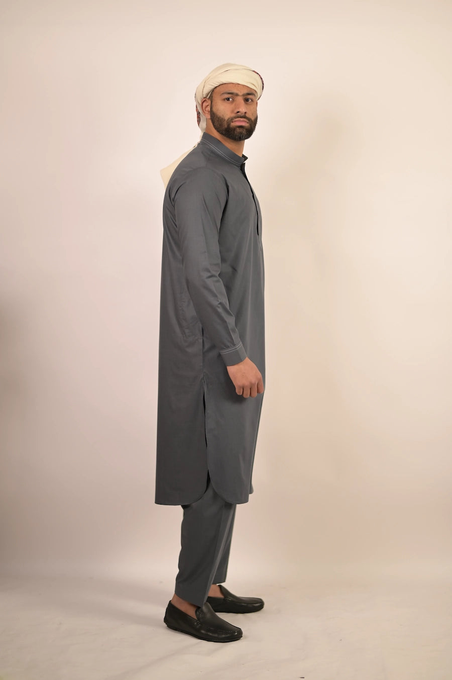 grey color summer kurta pajama for men 