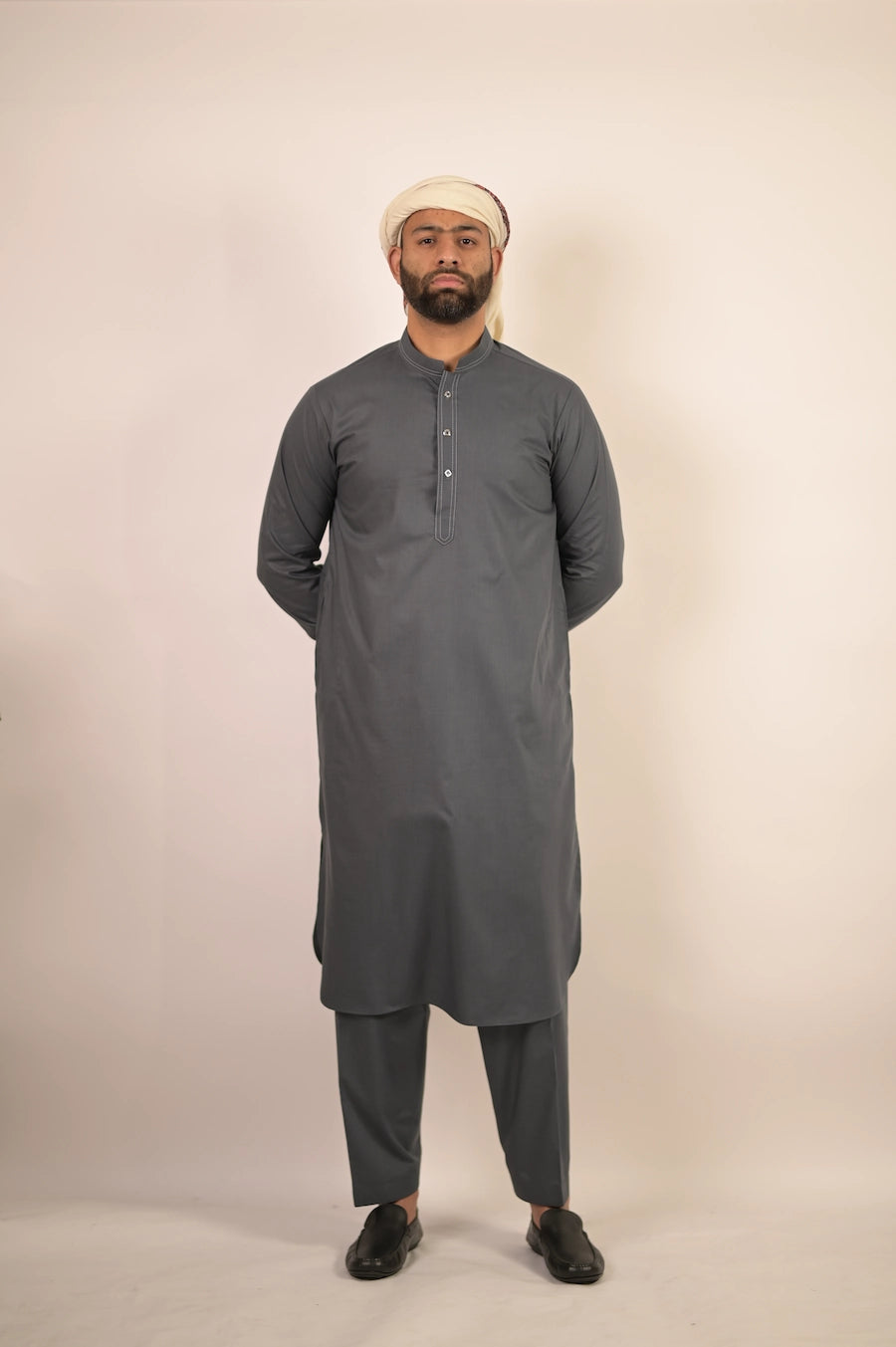 grey color summer kurta pajama for men 