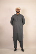 grey color summer kurta pajama for men 