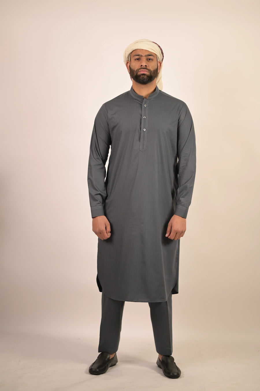 grey color summer kurta pajama for men 