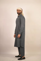 grey color summer kurta pajama for men 