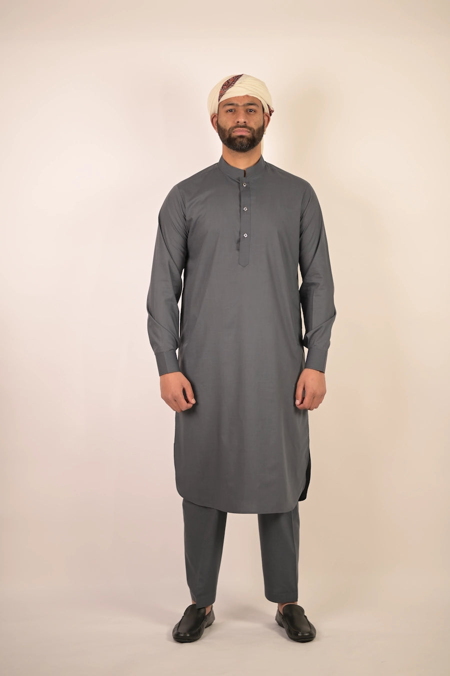 grey color summer kurta pajama for men 