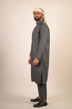 grey color summer kurta pajama for men 