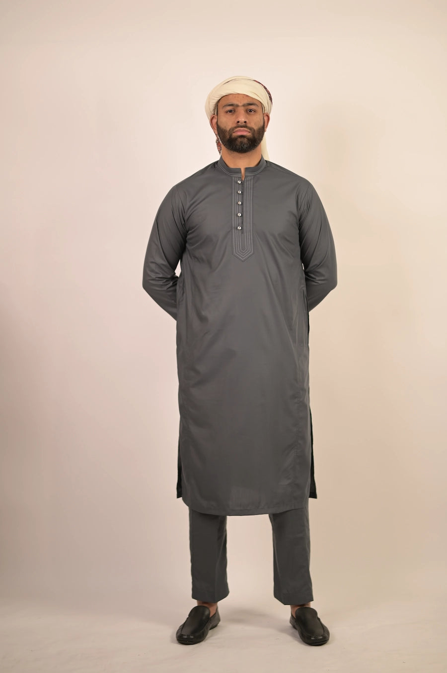 grey color summer kurta pajama for men 