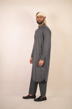 grey color summer kurta pajama for men 