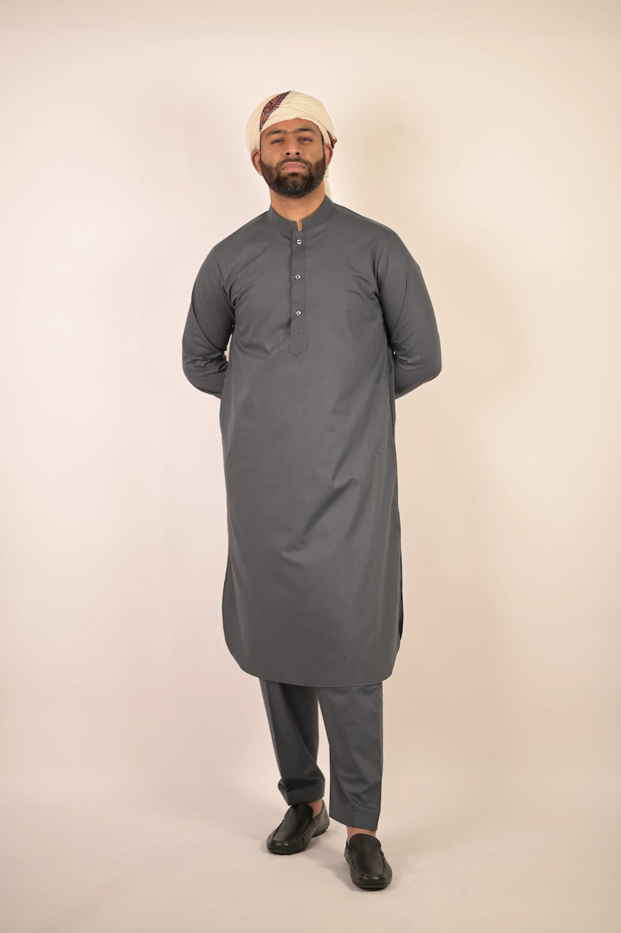 grey color summer kurta pajama for men 