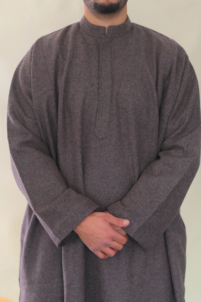 baraqah grey color men winter pheran 