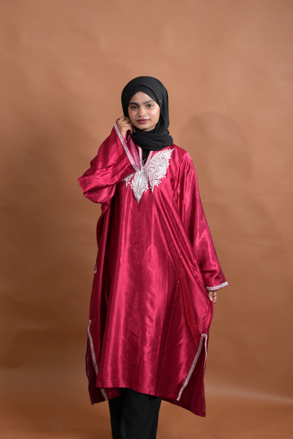 Maroon Kashmiri Pheran For Females